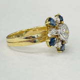 Vintage Floral Sapphire And Diamond Ring