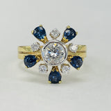 Vintage Floral Sapphire And Diamond Ring