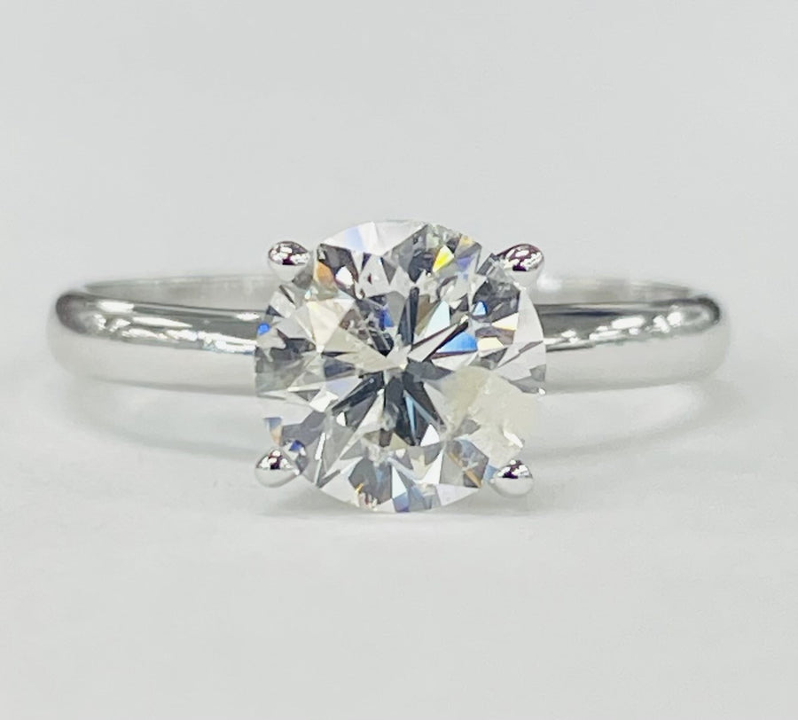 White Gold Certified 1.57CT Solitare Diamond Engagement Ring