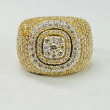 Yellow Gold Mens 3 1/2CTW Diamond Pave Ring