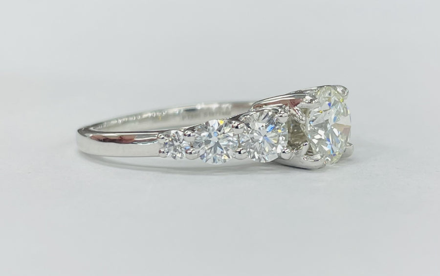 Tidewater Classic - Platinum VS-SI 2.17CTW Certified Diamond Five Stone Ring