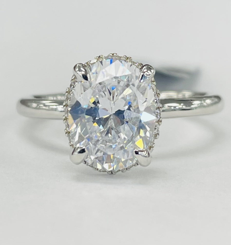 Noam Carver - Premium Oval Hidden Halo Diamond Setting