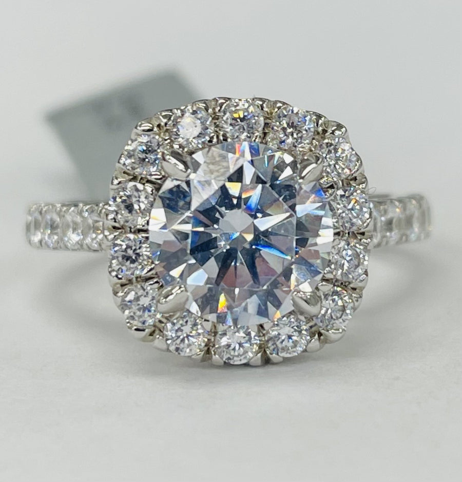 Noam Carver - Premium Diamond Halo Accented Setting With Accent Underneath Diamonds