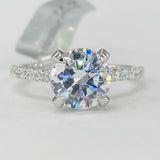 Noam Carver A040-01A – Round Diamond Pavé Engagement Ring, 14K/18K Gold or Platinum