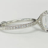 Noam Carver A059-03A – Emerald-Cut Diamond Engagement Ring, 14K White Gold with Pavé Accents