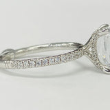 Noam Carver A059-03A – Emerald-Cut Diamond Engagement Ring, 14K White Gold with Pavé Accents