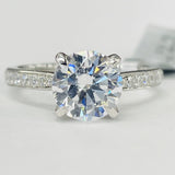Noam Carver A073-01A Diamond Engagement Ring – 14K White Gold, Hidden Halo, Channel-Set Band