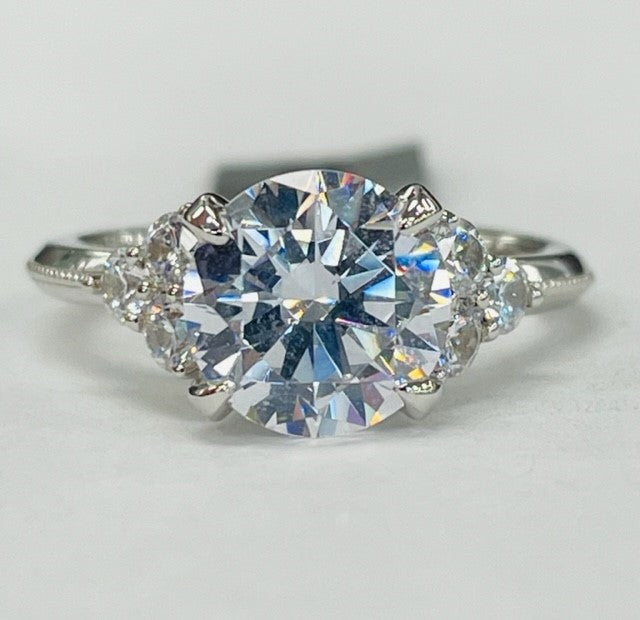 Noam Carver - Premium Three Stone Style Vintage Inspired Diamond Setting