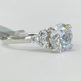 Noam Carver - Premium Three Stone Style Vintage Inspired Diamond Setting