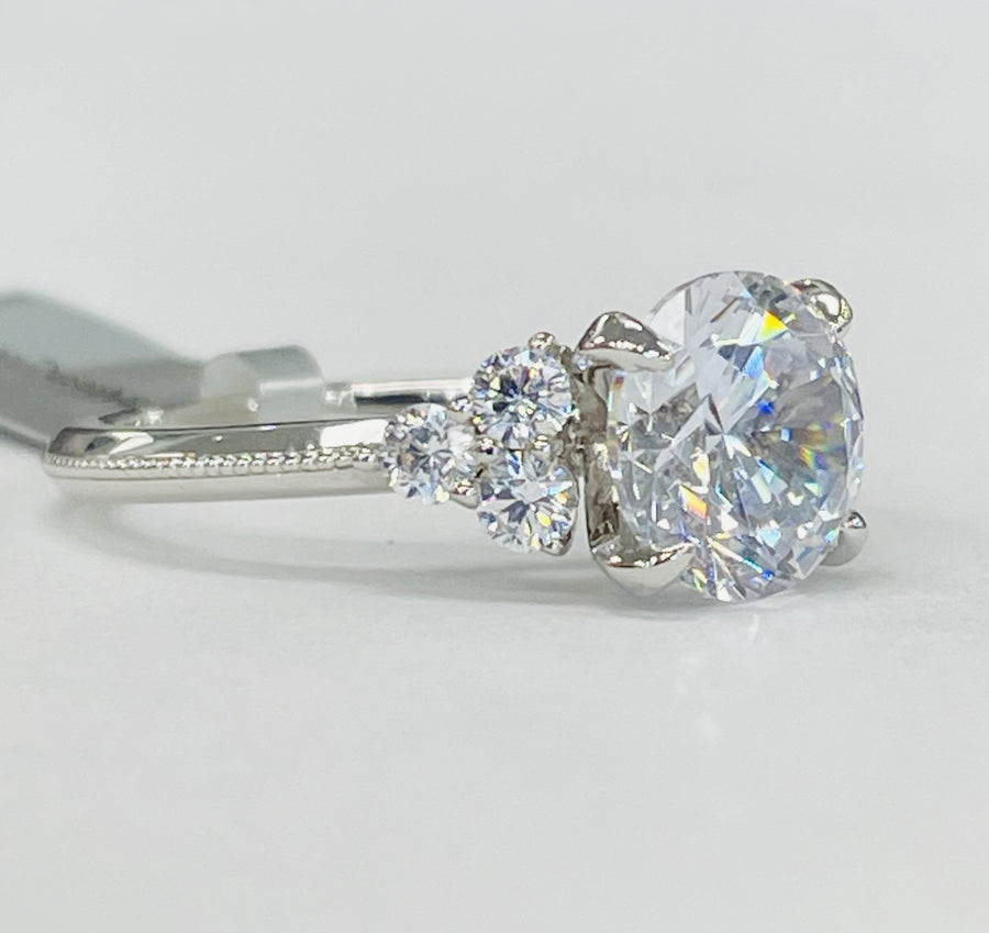Noam Carver - Premium Three Stone Style Vintage Inspired Diamond Setting