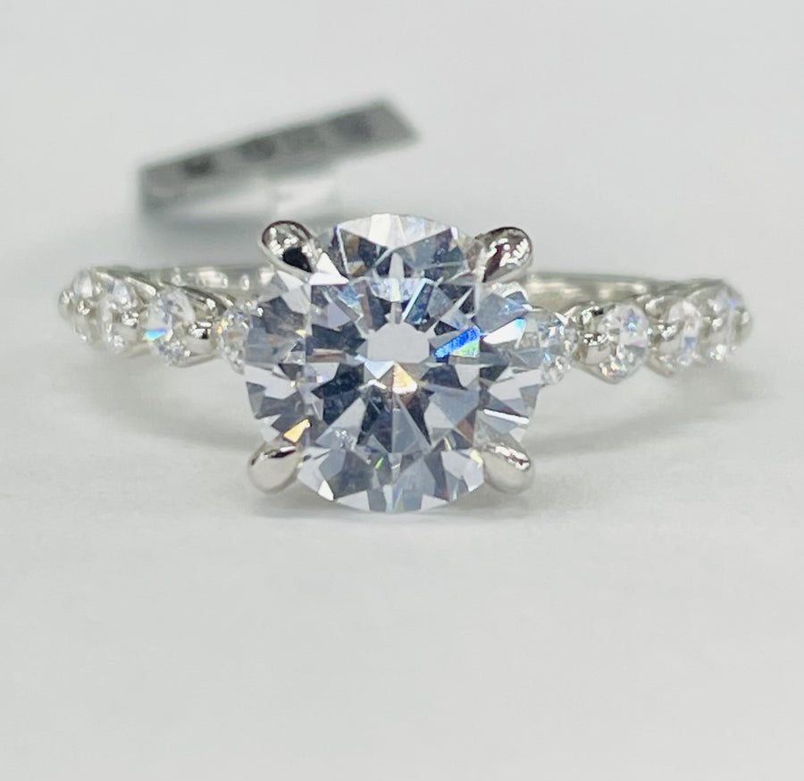 Noam Carver - Premium Hidden Halo Shared Prong Accented Diamond Setting