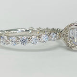 Noam Carver A296-01A Premium Hidden Halo Shared Prong Diamond Engagement Ring – 14K White Gold