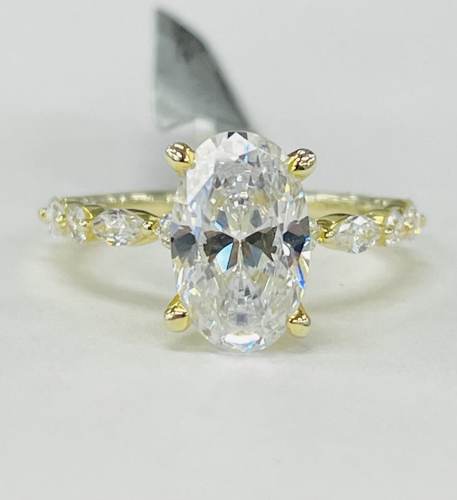 Noam Carver Engagement Ring Featuring a Euro Shank with Four Marquise Shape Diamonds