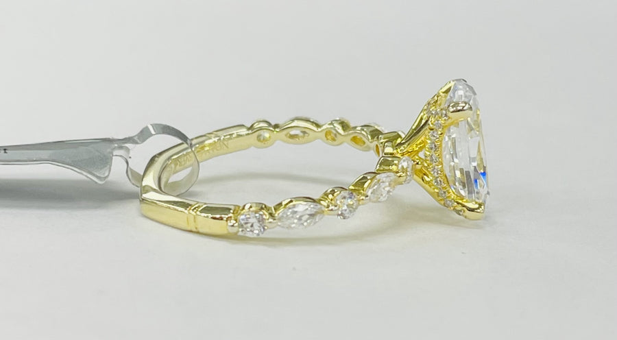 Noam Carver Engagement Ring Featuring a Euro Shank with Four Marquise Shape Diamonds