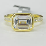 Noam Carver A090-01YA – East-West Diamond Channel Set Engagement Ring, 14K Yellow Gold