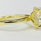 Noam Carver A039-02YA – Oval Diamond Halo Engagement Ring, 18K Yellow Gold