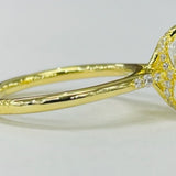 Noam Carver A087-03YA – Vintage Inspired Hidden Halo Diamond Engagement Ring, 14K Yellow Gold