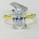 Noam Carver A080-02YWA Diamond Engagement Ring – 14K Yellow Gold, Oval Center with Diamond Accents