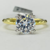 Noam Carver A042-01YMA – Classic Solitaire Engagement Ring, Round Diamond Mounting, 14K Yellow Gold