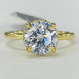 Noam Carver A098-03YA Hidden Halo Diamond Engagement Ring – Customizable in 14K/18K Gold or Platinum