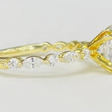 Noam Carver A078-01YA Engagement Ring – 14K Yellow Gold, Round Center Setting with Diamond Accents