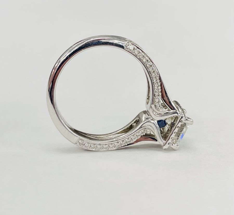 Vera Wang Love Princess Cut 1 1/2CTW Halo Engagement Ring