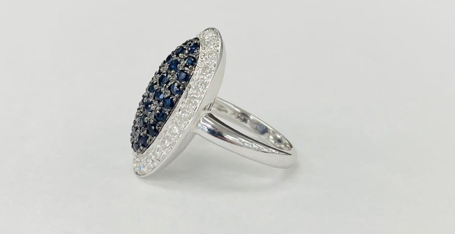 Estate Sapphire And Diamond Mosaic Ring