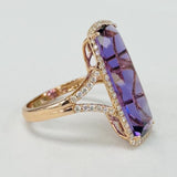 Bellarri - Statement Amethyst Diamond Halo Ring
