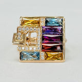 Bellarri - Multi-Colored Gemstone And Diamond Modern Ring