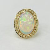 Statement 12CT Jelly Opal An Diamond Ring
