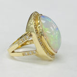 Statement 12CT Jelly Opal An Diamond Ring
