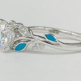 Artcarved - Floral Setting with Ceramic Turquoise Petals