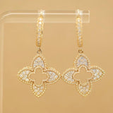 Yellow Gold Dangle Motif Diamond Earrings