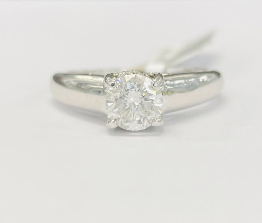 Certified Accented Solitare Diamond Engagement Ring