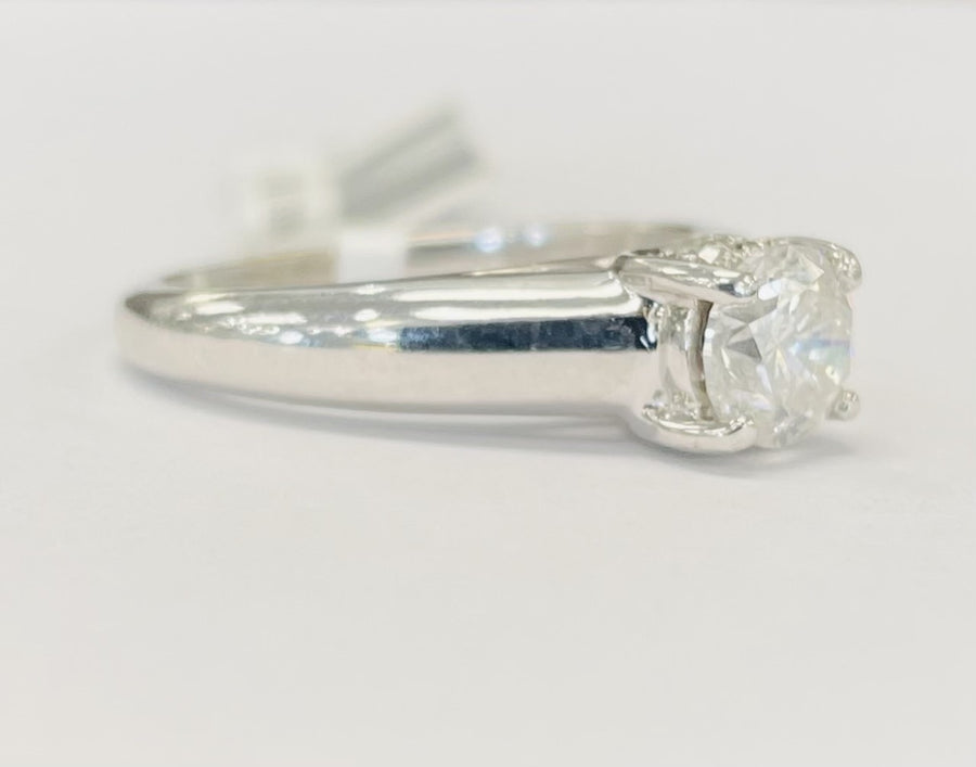 Certified Accented Solitare Diamond Engagement Ring