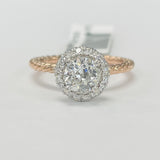 Vintage Inspired Rope Halo Diamond Engagement Ring