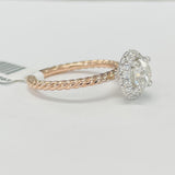Vintage Inspired Rope Halo Diamond Engagement Ring