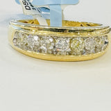 Yellow Gold Mens Diamond Wedding Band