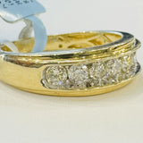 Yellow Gold Mens Diamond Wedding Band
