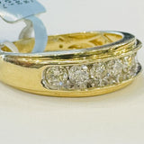 Yellow Gold Mens Diamond Wedding Band