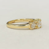 14KT Yellow Gold 1CTW Three Stone Engagement Ring