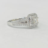 Double Halo Princess Cut 1CTW Diamond Engagement Ring