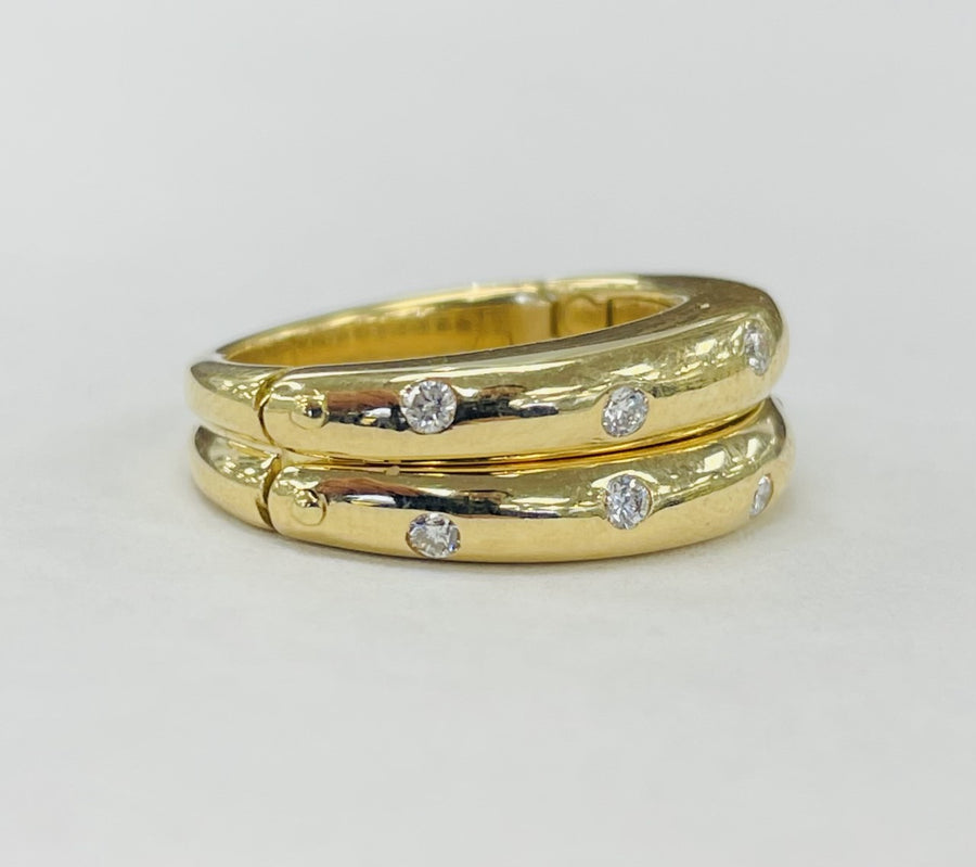 Estate Yellow Gold Diamond Peakaboo Puzzle Ring