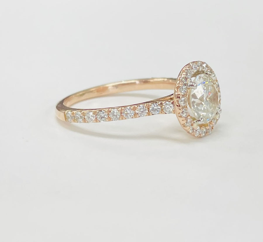 Rose Gold Halo 1.15CT VS GIA Certified Diamond Engagement Ring