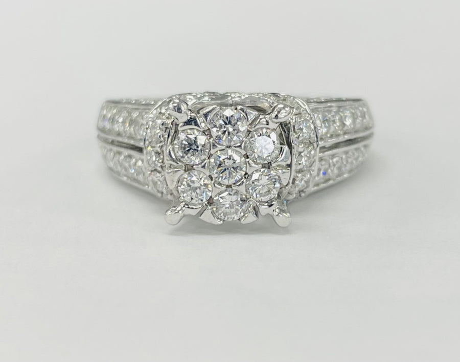 White Gold Composite Statement Diamond Ring