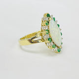 18KT Yellow Gold Statement Marquise Opal Ring