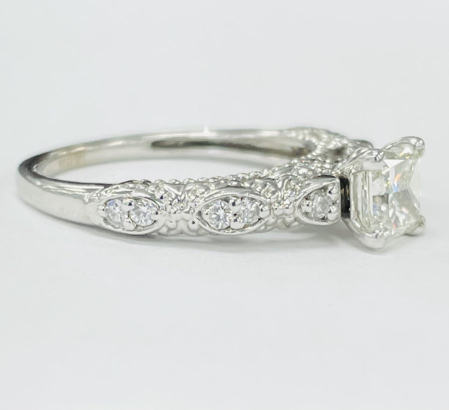 14KT White Gold 1 1/8CTW VVS2 Certified Diamond Wedding Set