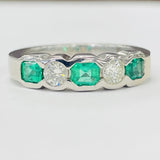 Heavy Emerald And Diamond Band