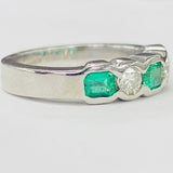 Heavy Emerald And Diamond Band
