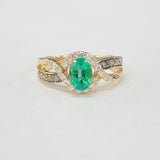 Vivid Emerald LeVian Diamond Rose Gold Ring